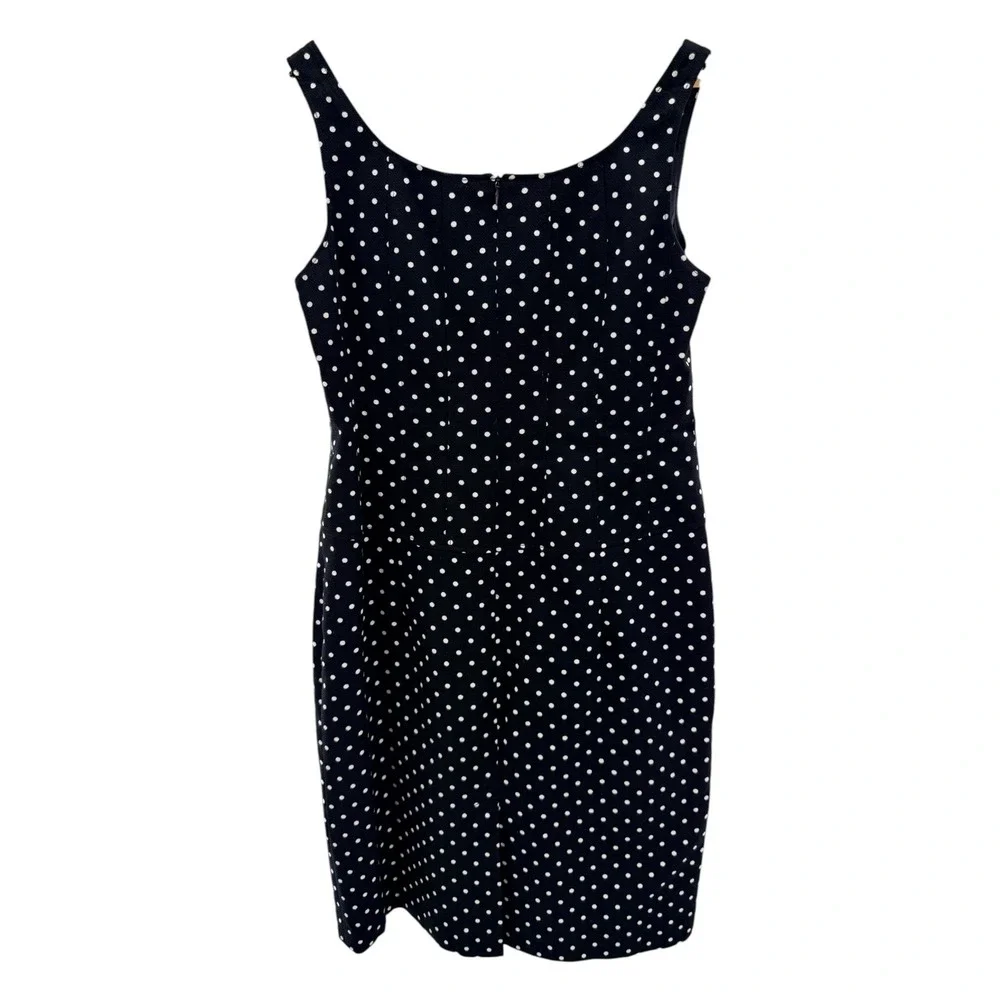 Teri Jon 2pc Dress Jacket Set Size 10 Black White Polka Dot Pique Wiggle Suit